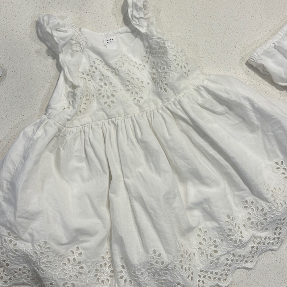 Baby gap white lines dress